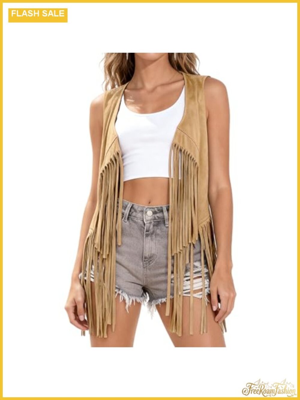 Fringe Vest for Women Cowgirl Hippie Suede Tassel Crop Vest